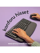 Logitech Wave Keys 920-012311 Kablosuz Bluetooth Dolgulu Avuç İçi Destekli Ergonomik Türkçe Q Klavye - Siyah - 4