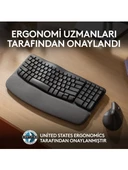 Logitech Wave Keys 920-012311 Kablosuz Bluetooth Dolgulu Avuç İçi Destekli Ergonomik Türkçe Q Klavye - Siyah - 3