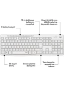Logitech MK295 Kablosuz Sessiz Klavye Mouse Set 920-010089 Beyaz - 3
