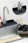 Mutfak Banyo Lavabo Kenarı Silikon Matı Silikon Musluk Su Sıçrama Önleyici thumbnail 1