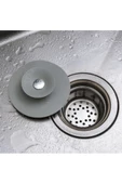 Silikon Lavabo Ve Küvet Tıkacı Süzgeç, 2 Fonksiyonlu Gider Kapatıcı Renkli 1 Adet Süzgeç - 3