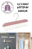8 Kancalı Mutfak Banyo Dolap İçin Çok Amaçlı Kancalı Ve Yapışkanlı Askı - 1