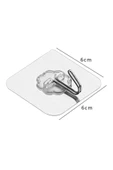 15 Adet Kendinden Yapışkanlı Şeffaf Askı Banyo Mutfak Dolap Askısı 6x6 cm - 2