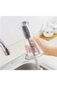 Uzun Saplı Silikon Kavanoz Biberon Termos Bardak Yıkama Fırçası - 4