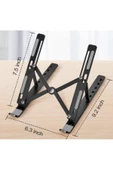 7 Kademeli Ayarlı Katlanabilir Laptop Tablet Standı Siyah - 2