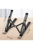 7 Kademeli Ayarlı Katlanabilir Laptop Tablet Standı Siyah - 4