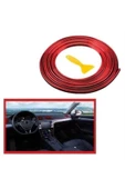 Kırmızı Araba Oto trim Dekorasyon Şeridi Kauçuk Elastik Kolay Kurulum 5 Metre Şerit Bant - 1