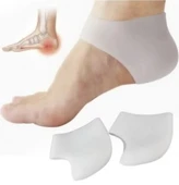 1cm Topuk Yükseltici Topuk Çorabı Beyaz Ayak Nemlendirici - 1