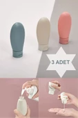3 Adet Seyahat Tipi Doldurulabilir Krem Şampuan Duş Jeli Sprey Losyon Şişe Seti Krem Kutusu 60 ml - 1