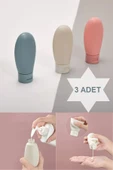 3 Adet Seyahat Tipi Doldurulabilir Krem Şampuan Duş Jeli Sprey Losyon Şişe Seti Krem Kutusu 60 ml - 1