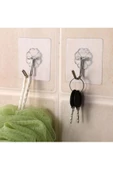 Mutfak Banyo Kendinden Yapışkanlı Şeffaf Askı 5 Li Set - 3