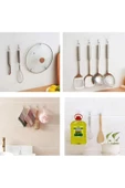 Mutfak Banyo Kendinden Yapışkanlı Şeffaf Askı 5 Li Set - 2