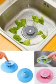 Silikon Lavabo Süzgeci Kilitli Küvet Lavabo Tıkacı - 1
