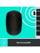 Logitech M171 USB Alıcılı Kablosuz Kompakt Mouse - Siyah - 6