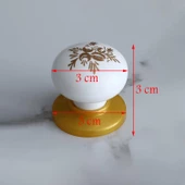 Düğme Kulp Desenli Beyaz Tablalı Gold Mobilya Mutfak Dolabı Çekmece Dolap Kulpu Kulbu 5 ADET thumbnail 4