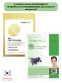 Dermal 3 Katmanlı Gold Göz Maskesi ve Yatıştırıcı Nemlendirici Bitki Özlü Kolajen Maske - 1