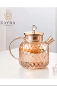 Kabartmalı Borosilikat Cam Demlik 1000ml Royaleks-CM-2006 - 1