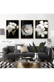 Tablomtr Metal Çerçeveli Gerçek Camlı Tablo Enriqueta 3 Lü Set - 1