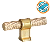 Metal Kulp Tek Vida Tırtık Desen Çekmece Mutfak Mobilya Dolabı Dolap Kulpları Kulbu Altın Gold thumbnail 1