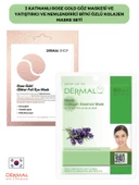 Dermal 3 Katmanlı Rose Göz Maskesi ve Yatıştırıcı Nemlendirici Bitki Özlü Kolajen Maske - 1