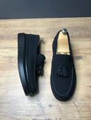 Blaze Bağcıksız Püsküllü Süet Erkek Günlük Spor Klasik Ayakkabı ST Siyah - 3