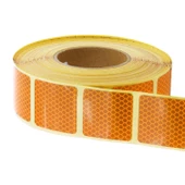 Tüvtürk Onaylı Sarı Kesik Reflektörlü Bant Gece Parlayan En 5 cm 10 Mt İkaz Fosforlu Reflektif thumbnail 5