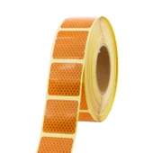 Tüvtürk Onaylı Sarı Kesik Reflektörlü Bant Gece Parlayan En 5 cm 10 Mt İkaz Fosforlu Reflektif thumbnail 4