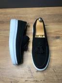 Blaze Bağcıksız Püsküllü Süet Erkek Günlük Spor Klasik Ayakkabı BT Siyah - 2