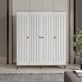 Arya 4 Kapaklı Gardrop Tamamı Mdf( Atlas Çam Beyaz ) thumbnail 3