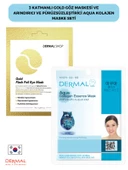 Dermal 3 Katmanlı Gold Göz Maskesi ve Arındırıcı ve Pürüzsüzleştirixci Aqua Maske Seti - 1