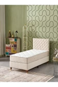 Beehanem Simge 90x190 Tek Kişilik (Baza+Başlık+Yatak) 3 Lü Set (BabyFace Krem) - 1