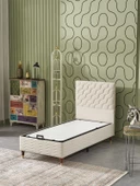Beehanem Simge 90x190 Tek Kişilik (Baza+Başlık) 2 Li Set (Babyface Krem) - 1