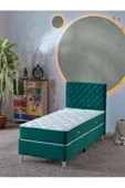 Beehanem Simge 90x190 Tek Kişilik (Baza+Başlık+Yatak) 3Lü Set(Yeşil) - 1