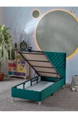 Beehanem Simge 90x190 Tek Kişilik (Baza+Başlık+Yatak) 3Lü Set(Yeşil) - 3
