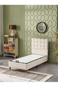 Beehanem Bengü 90x190 Tek Kişilik (Baza+Başlık+Yatak) 3 Lü Set (Krem) - 2