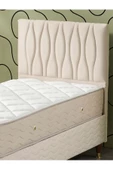 Beehanem Almula 90x190 Tek Kişilik (Baza+Başlık+Yatak) 3 Lü Set (Krem) - 4