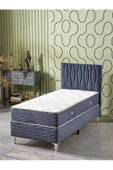Beehanem Almula 90x190 Tek Kişilik (Baza+Başlık+Yatak) 3 Lü Set (İndigo) - 1