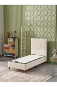 Beehanem Simge 90x190 Tek Kişilik (Baza+Başlık+Yatak) 3 Lü Set (BabyFace Krem) - 2