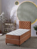 Beehanem Simge 90x190 Tek Kişilik (Baza+Başlık+Yatak) 3 Lü Set (Kiremit) - 1