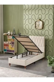 Beehanem Almula 90x190 Tek Kişilik (Baza+Başlık+Yatak) 3 Lü Set (Krem) - 3