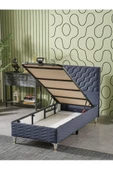 Beehanem Simge 90x190 Tek Kişilik (Baza+Başlık+Yatak) 3Lü Set (Babyace İndigo) - 3