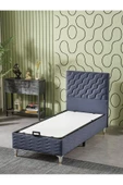 Beehanem Simge 90x190 Tek Kişilik (Baza+Başlık+Yatak) 3Lü Set (Babyace İndigo) - 2