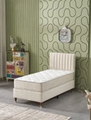 Beehanem Ezgi 90x190 Tek Kişilik (Baza+Başlık+Yatak) 3 Lü Set (BabyFace Krem) - 1