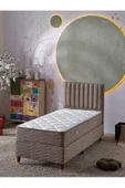 Beehanem Ezgi 90x190 Tek Kişilik (BAZA BAŞLIK YATAK) 3 Lü Set (KETEN KAHVE) - 1