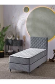 Beehanem Simge 90x190 Tek Kişilik (Baza+Başlık+Yatak) 3 Lü Set (Gri) - 1