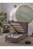 Beehanem Almula 90x190 Tek Kişilik (Baza+Başlık) 2 Li Set (Açık Kahve) - 2