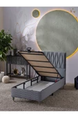 Beehanem Almula 90x190 Tek Kişilik (Baza+Başlık+Yatak) 3 Lü Set (Gri) - 3
