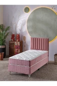 Beehanem Ezgi 90x190 Tek Kişilik (Baza+Başlık+Yatak) 3 Lü Set (Pembe) - 1