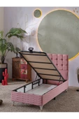 Beehanem Bengü 90x190 Tek Kişilik (Baza+Başlık+Yatak) 3 Lü Set (Pembe) - 3