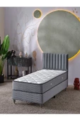 Beehanem Ezgi 90x190 Tek Kişilik (Baza+Başlık+Yatak) 3 Lü Set (Gri) - 1
